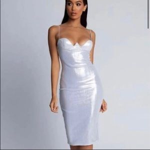 Meshki Loli Metallic Cupped Midi Dress